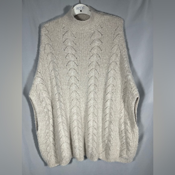 Akemi + Kin Anthropologie Rosie Pointelle Knit Eyelash Sweater Cream One Size - Picture 7 of 11